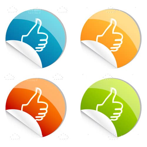 Thumbs Up Logo Stickers 4 Pack